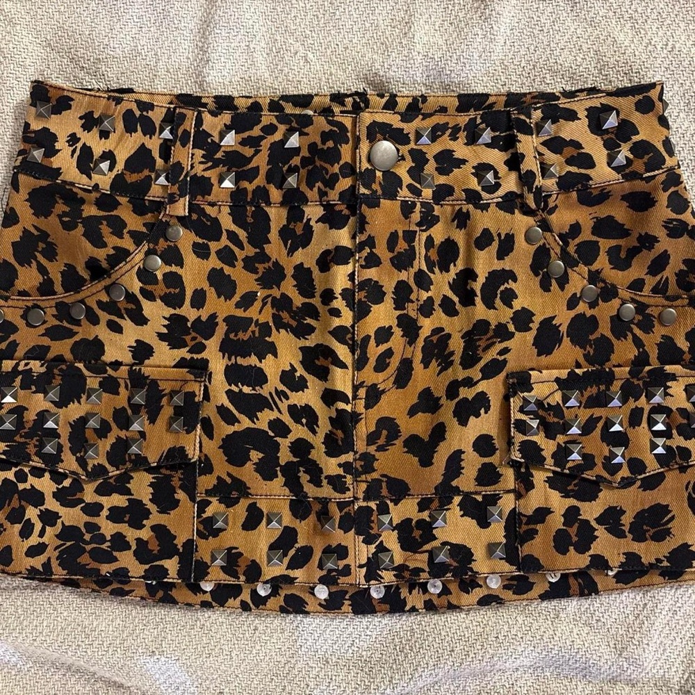 Current Mood Black and Tan Mini Cargo Skirt Night Out